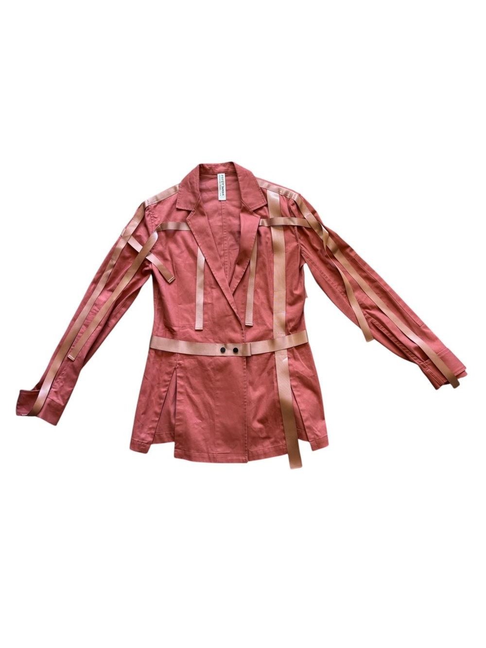 PRFCTNMBR Perfect Number Deconstructed Ribbon Blazer utility Jacket Dusty Rose